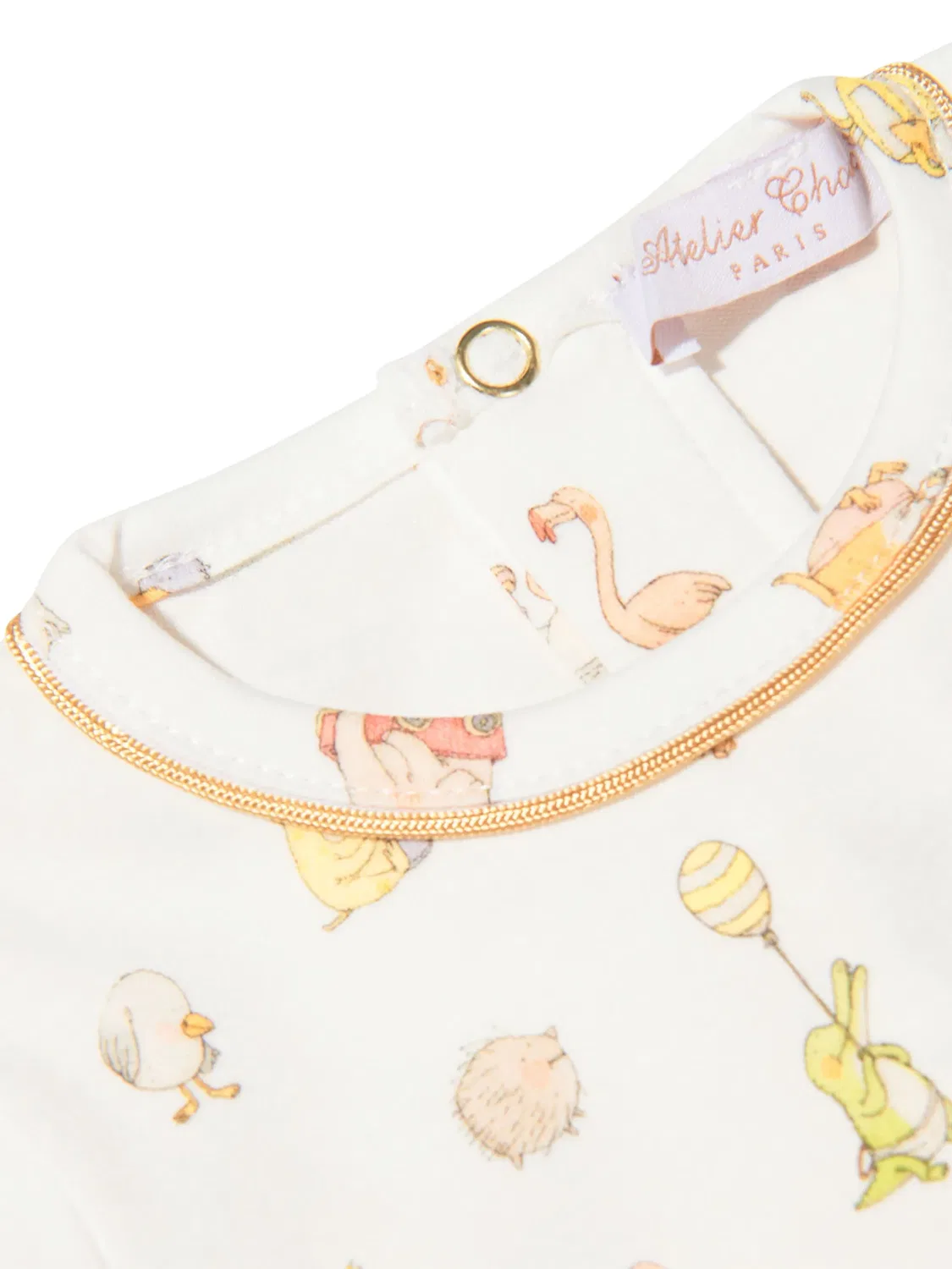 Детское боди с принтом Atelier Choux, белый — фото 2