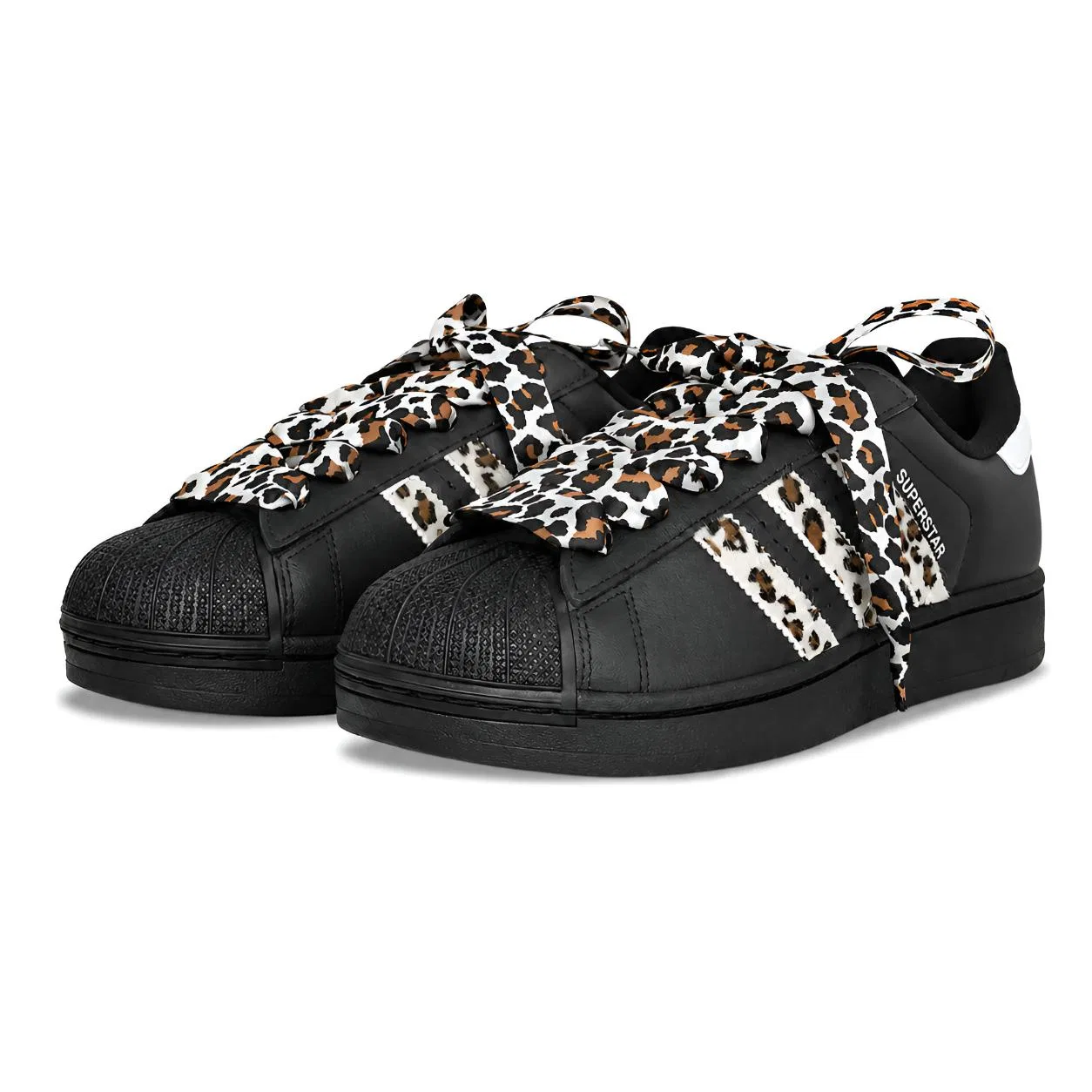 Детские кроссовки для скейтбординга с леопардовым принтом Superstar 2 Adidas Originals, Black — фото 4
