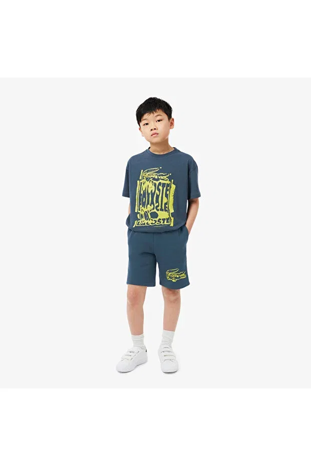 Детские шорты для мальчиков с принтом Lacoste, C7z-Blue
