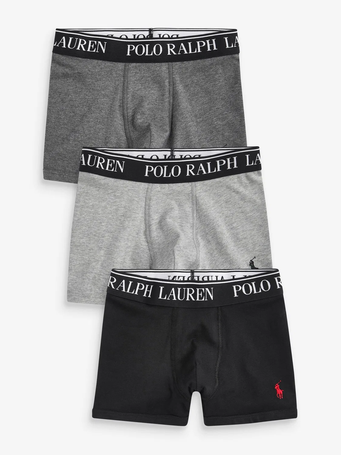 Боксеры 3 шт., хлопок с эластаном Polo Ralph Lauren, серые