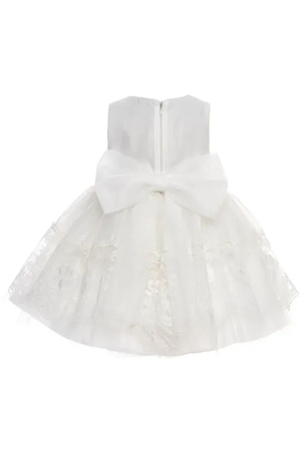 Детское платье для девочек с принтом Teddy Bear and Lace Fluffy Tulle Dress Headband Set Pamina, Ecru — фото 4