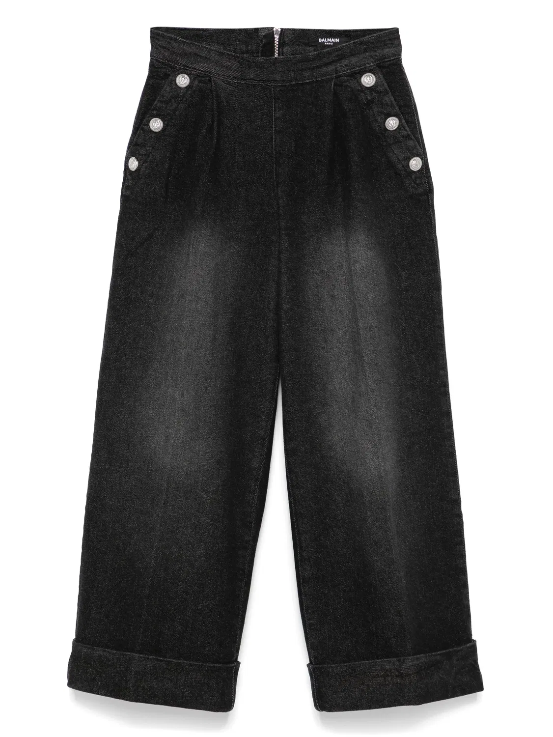 Джинсы широкого кроя Balmain, черный