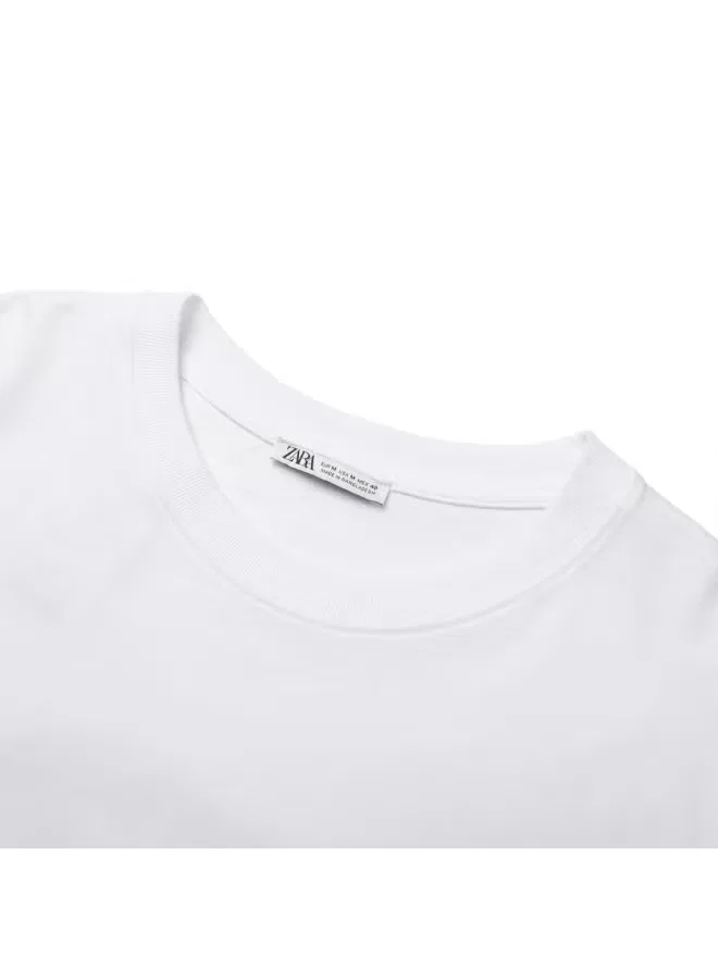 Футболка с длинным рукавом Zara, белая — фото 4