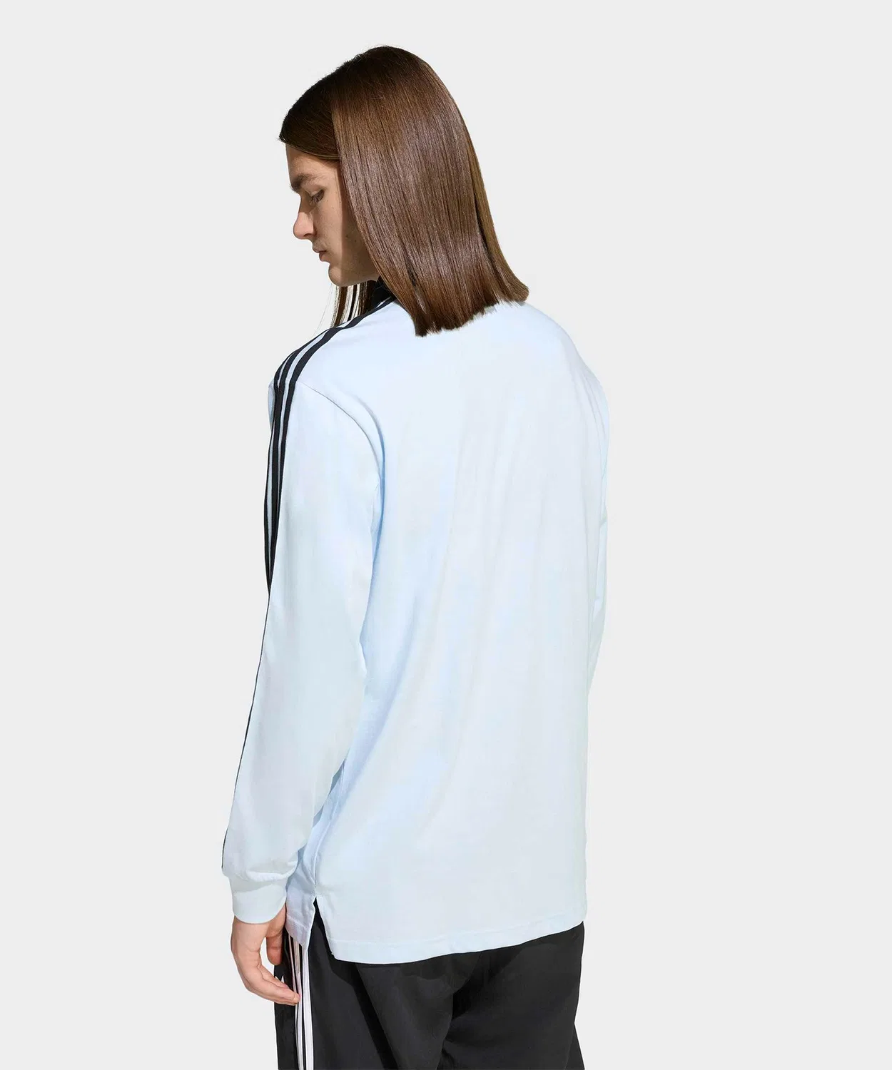 Мужская футболка-поло с длинным рукавомThree Stripes Rugby Long Sleeve Polo Adidas, Blue — фото 2