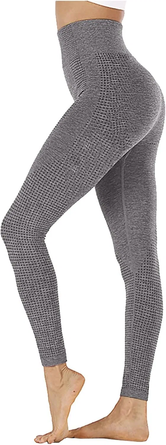 Леггинсы с высокой талией, утягивающие, для фитнеса и бега, A01_dark Gray