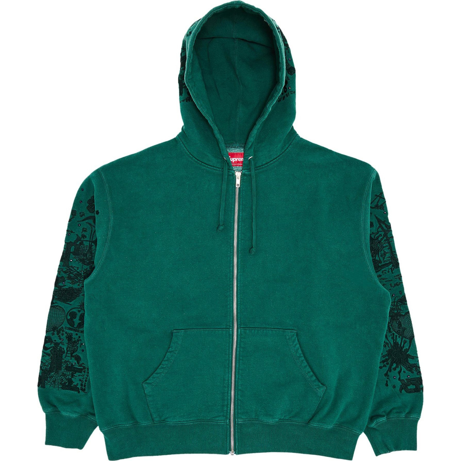 

Толстовка Supreme AOI Zip Up Hooded, темно-бирюзовый