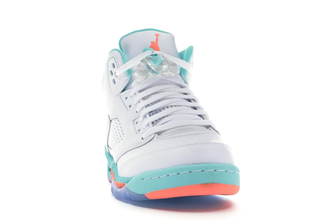 Детские кроссовки Lifestyle Light Aqua Jordan 5 Retro Jordan, White/Crimson Pulse-Light Aqua-Black — фото 2