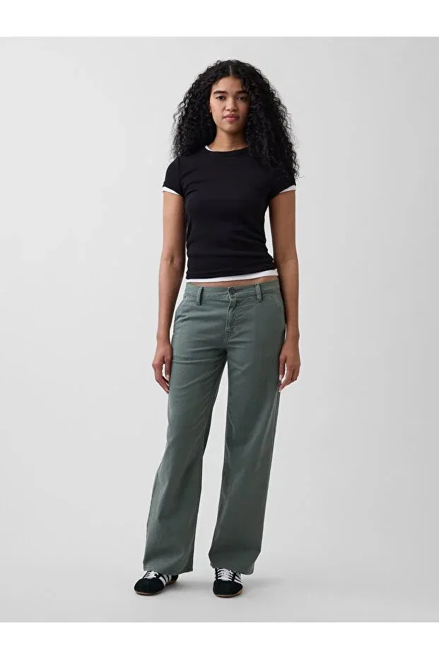 Женские брюки свободного кроя Gap, Green-001