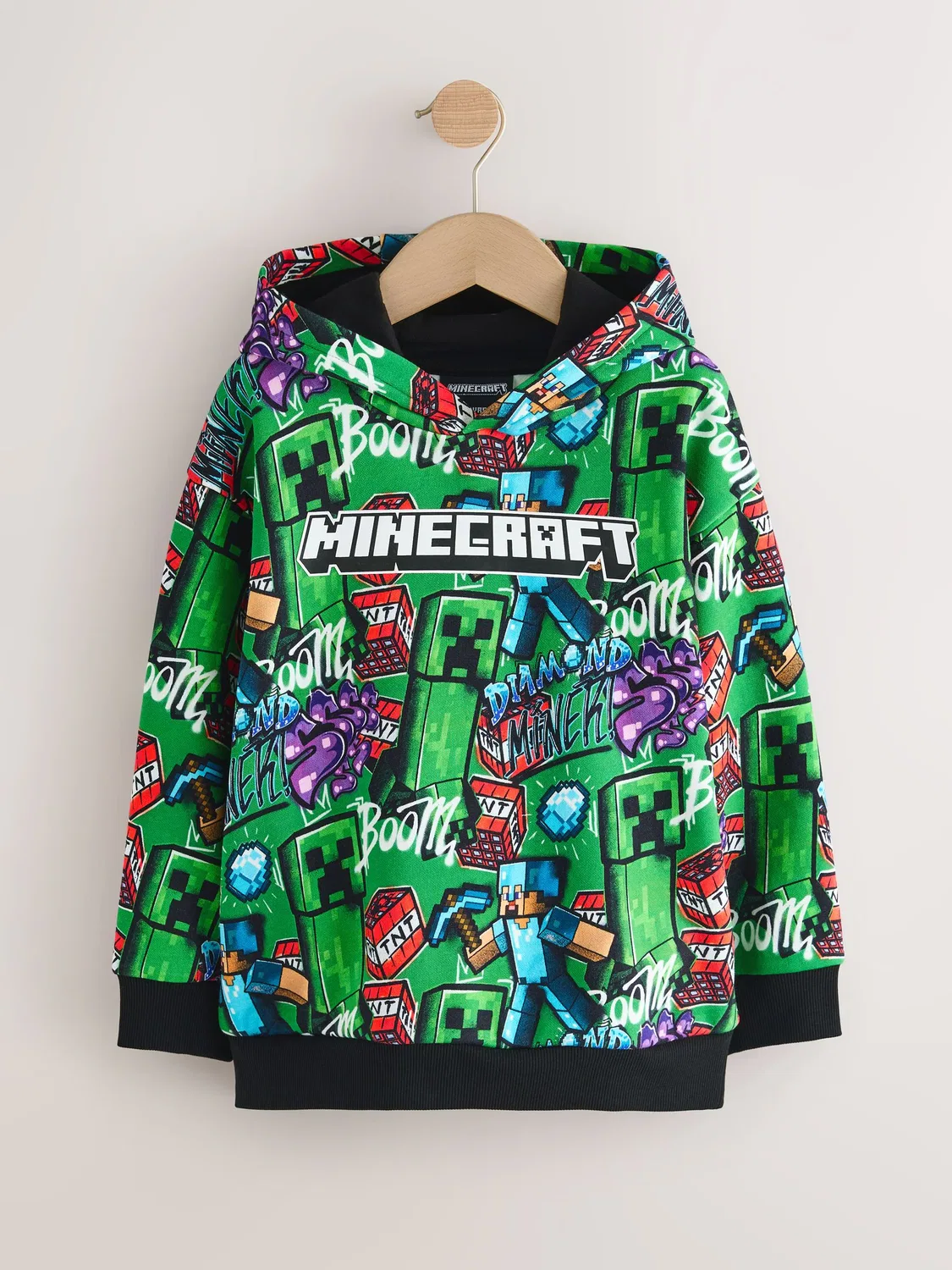 Худи с принтом Minecraft, зеленое Next