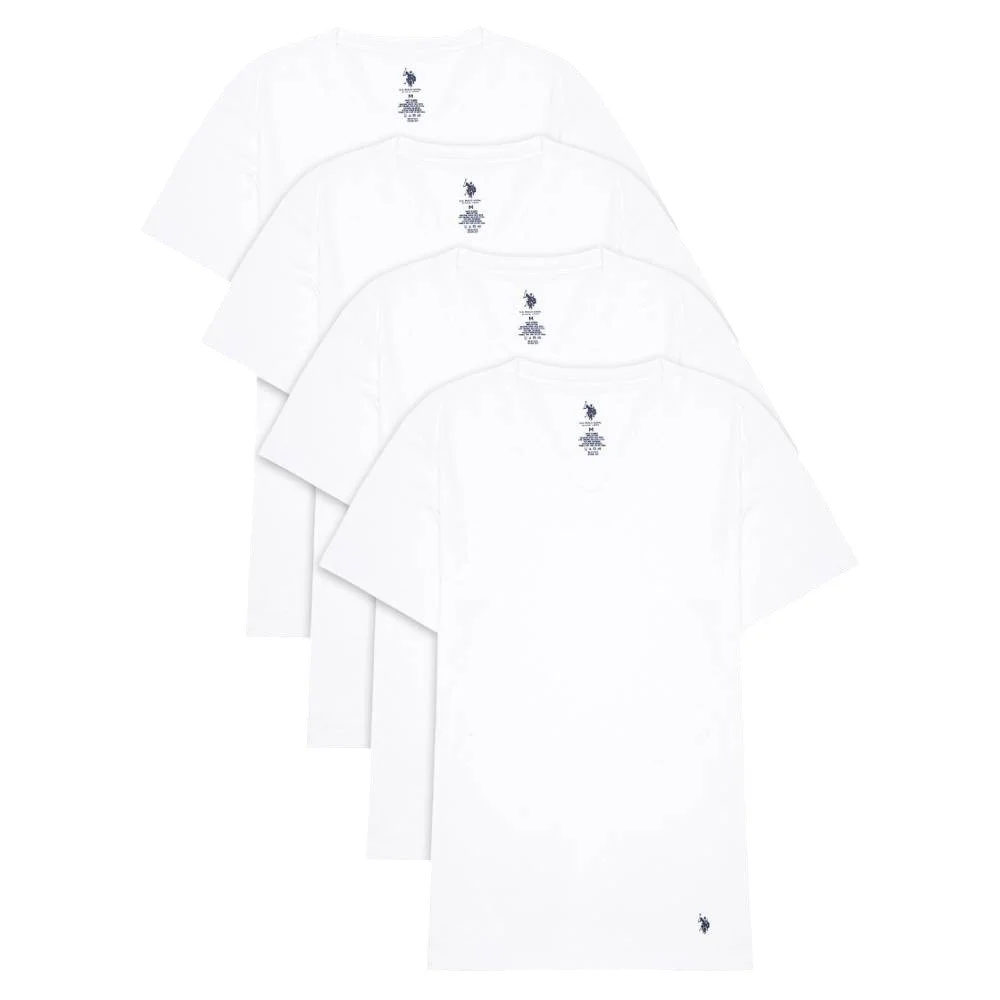 Комплект мужских футболок U.S. Polo Assn. V-neck, 4 предмета, белый