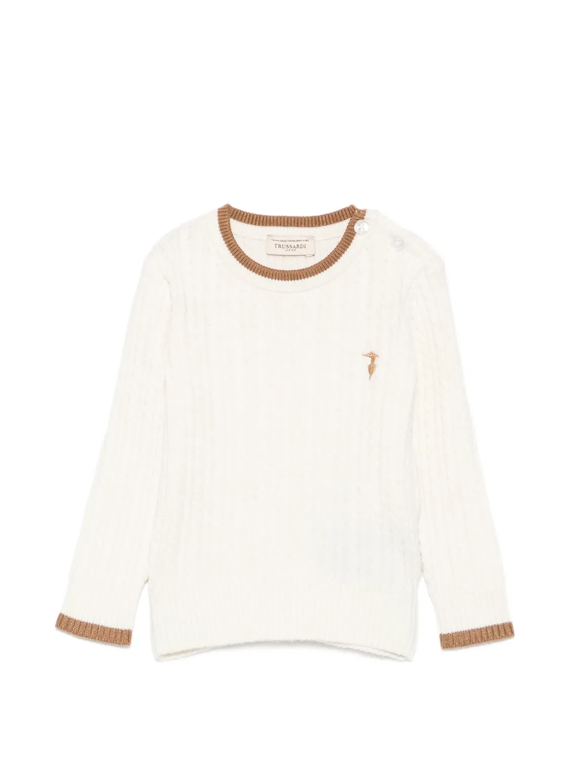 Свитер фактурной вязки Trussardi Junior, нейтральные цвета