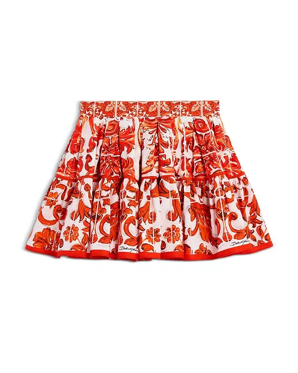 Детская юбка для девочек с принтом Dolce & Gabbana, White Print