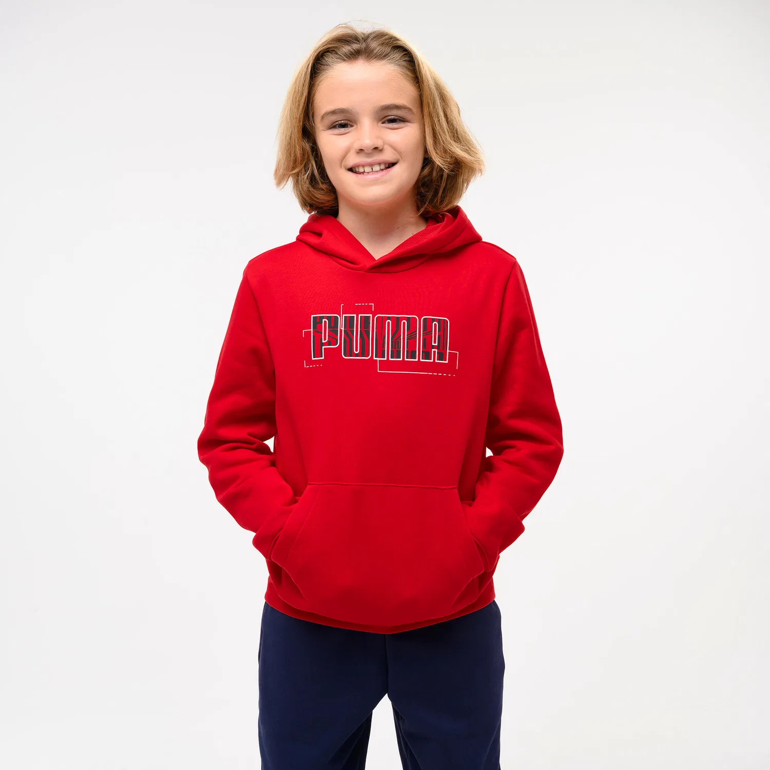 Детское худи с принтом Puma, Rot