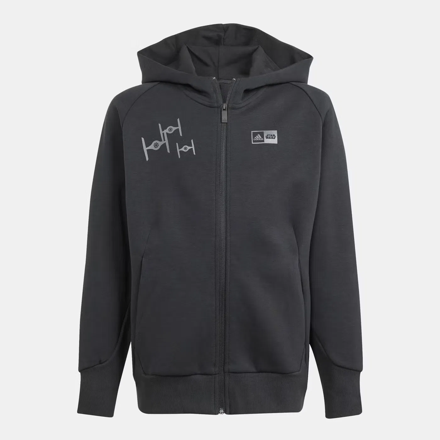 Худи на молнии с принтом Star Wars Z.N.E. Adidas, черный