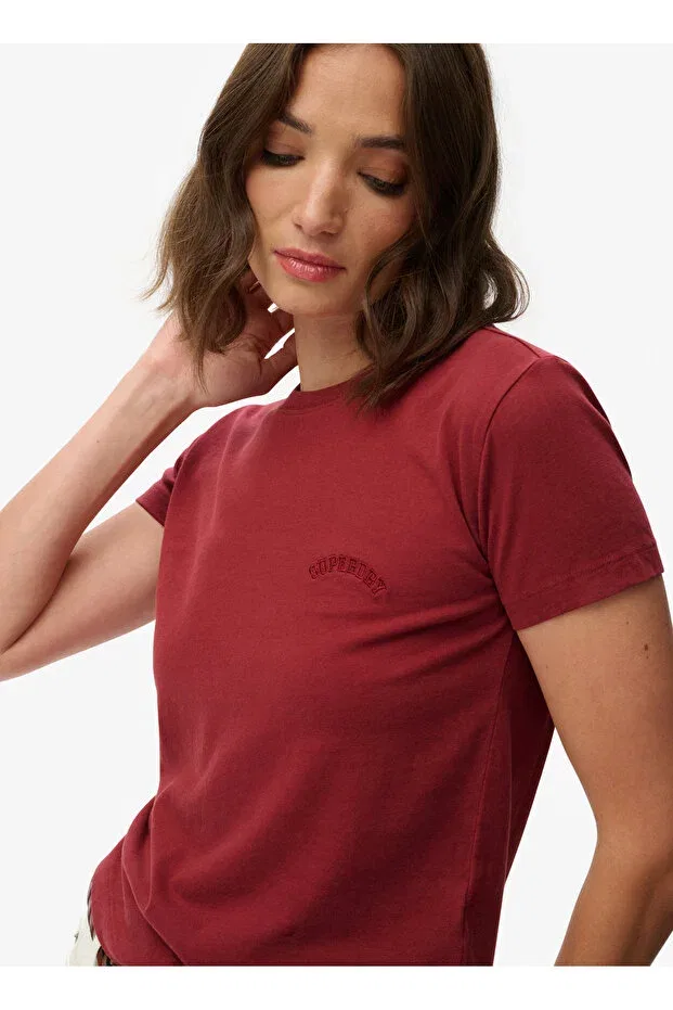 Женская футболка с принтом Superdry, Burgundy — фото 4