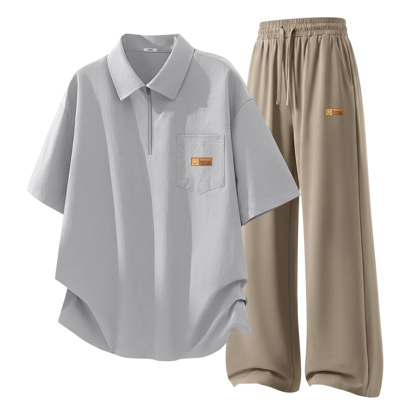 Спортивный костюм Детский Серый+Хаки MINISO, Heather Grey
