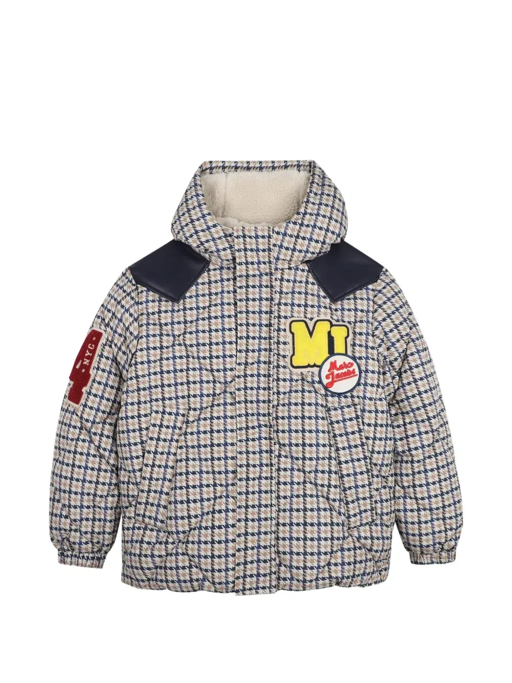 Куртка в ломаную клетку с логотипом Marc Jacobs Kids, бежевый