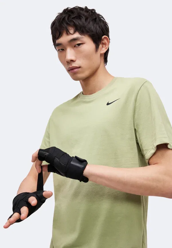 Футболка дышащая Df Crew Solid Nike Performance, Dusty Olive/Black, черный/оливковый — фото 4