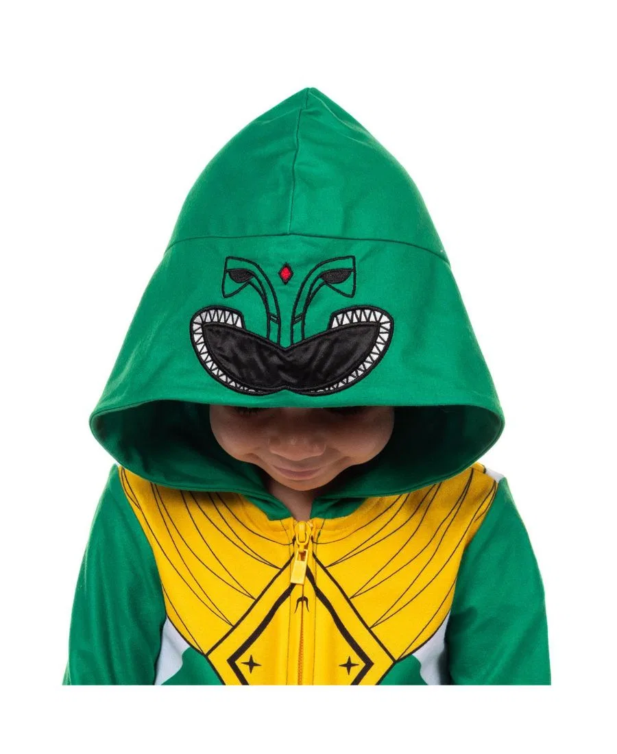Детский пижама-комбинезон с капюшоном Power Rangers, Green — фото 2