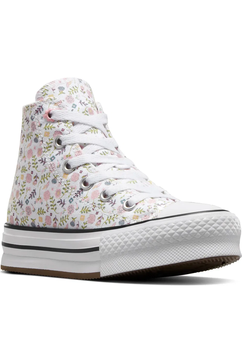 Кеды детские высокие на платформе Chuck Taylor All Star EVA Lift Converse, White/Sunrise Pink