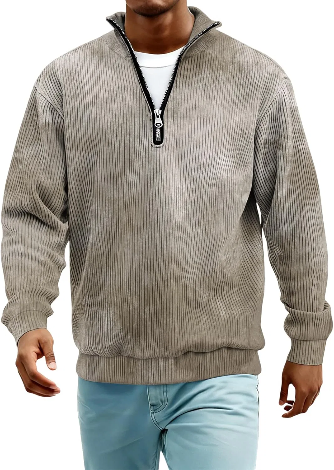 Мужская футболка с длинным рукавом хенли Regular Fit, Khaki
