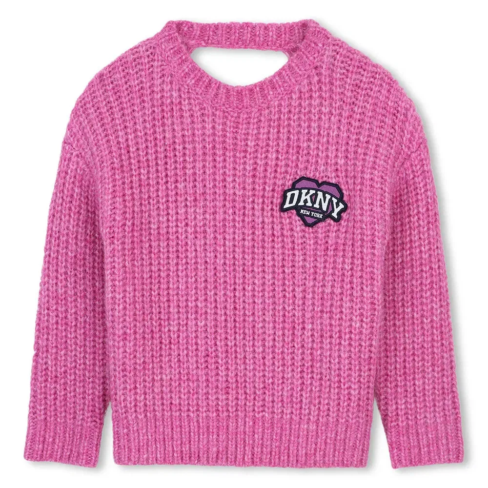 Детский свитер для девочек с вышивкой DKNY, Pink