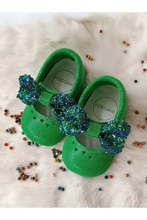 Детские ботинки-лоферы для девочек кожаные Alice green Hodore, Grass Green