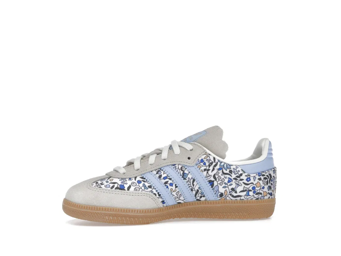 Детские кроссовки с принтом Adidas Samba OG Comfort Closure Liberty London Blue Floral Adidas, Blue Off White Gum — фото 3
