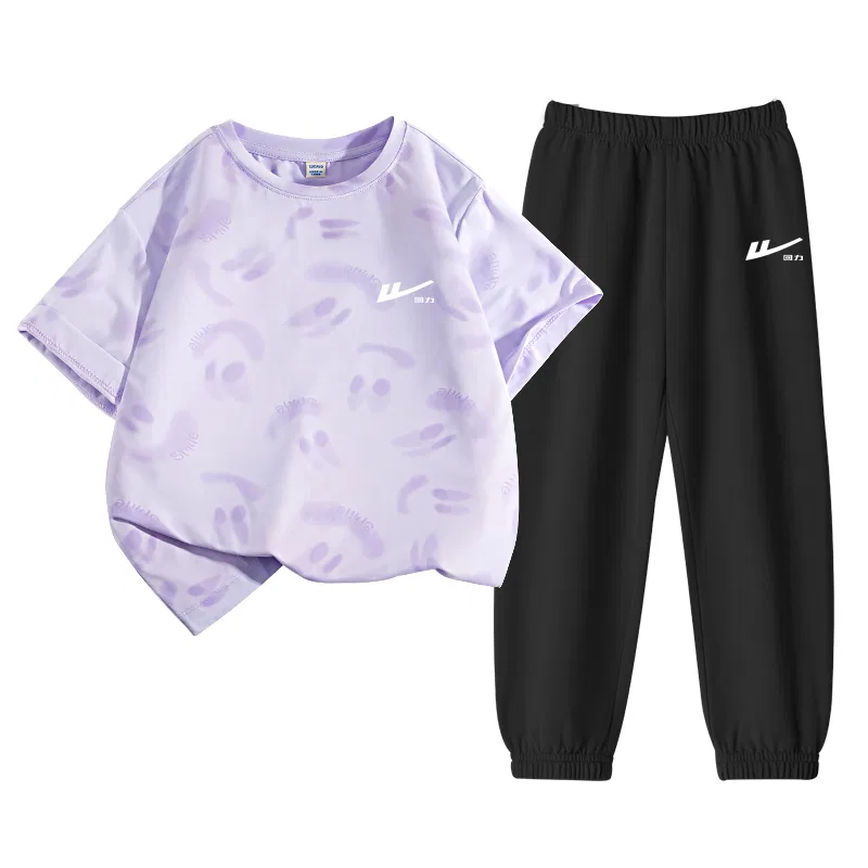 Детский спортивный комплект с круглым вырезом Light Purple/H White Huili Small K-Black/H White Huili Small K WARRIOR