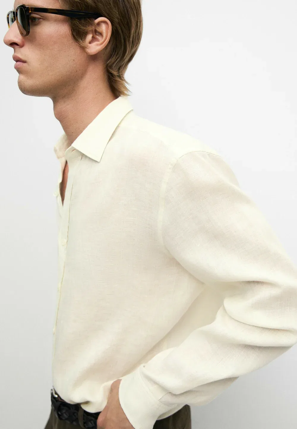 Рубашка Massimo Dutti, Beige — фото 3