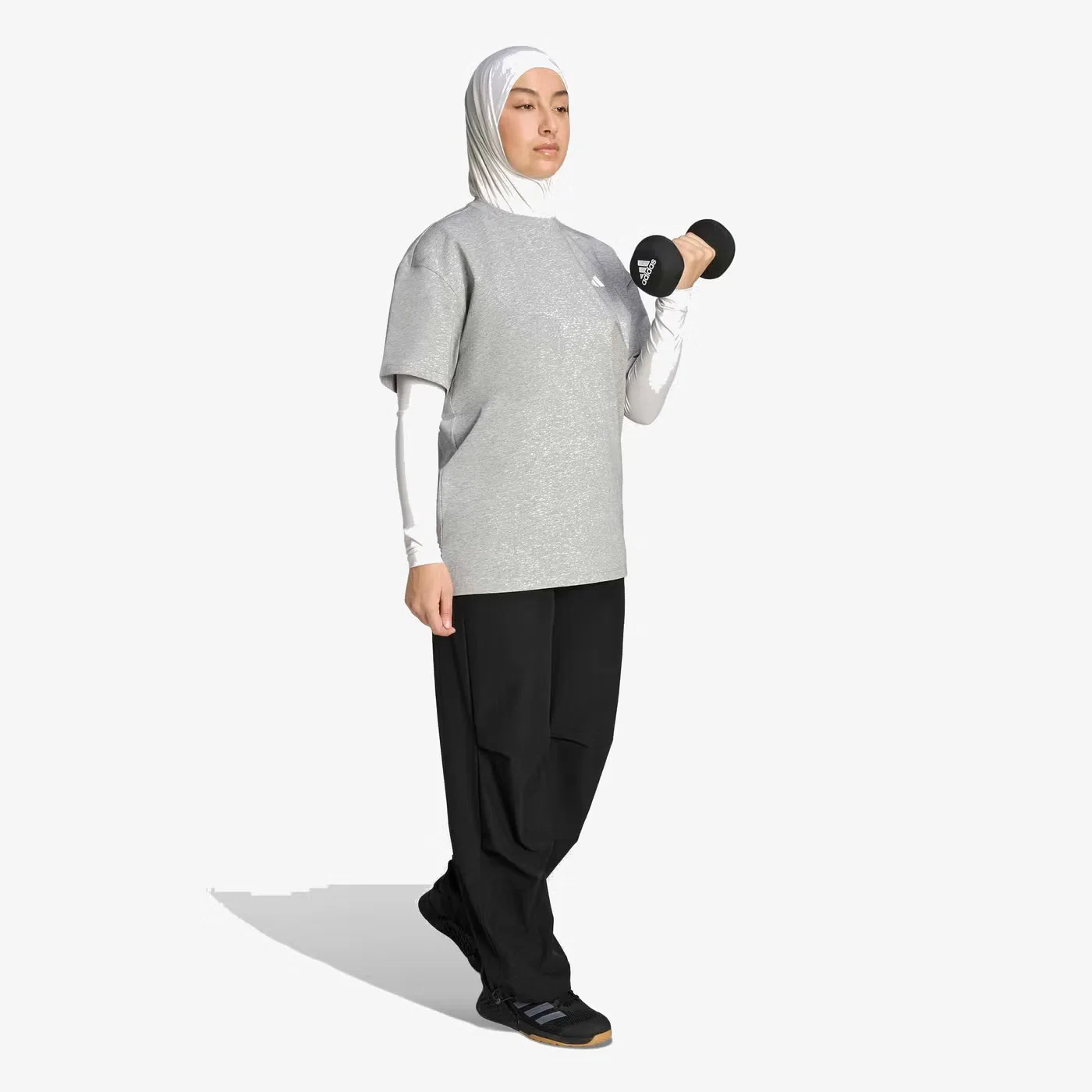 Футболка оверсайз для тренировок Primelift Essentials Adidas, серая — фото 4
