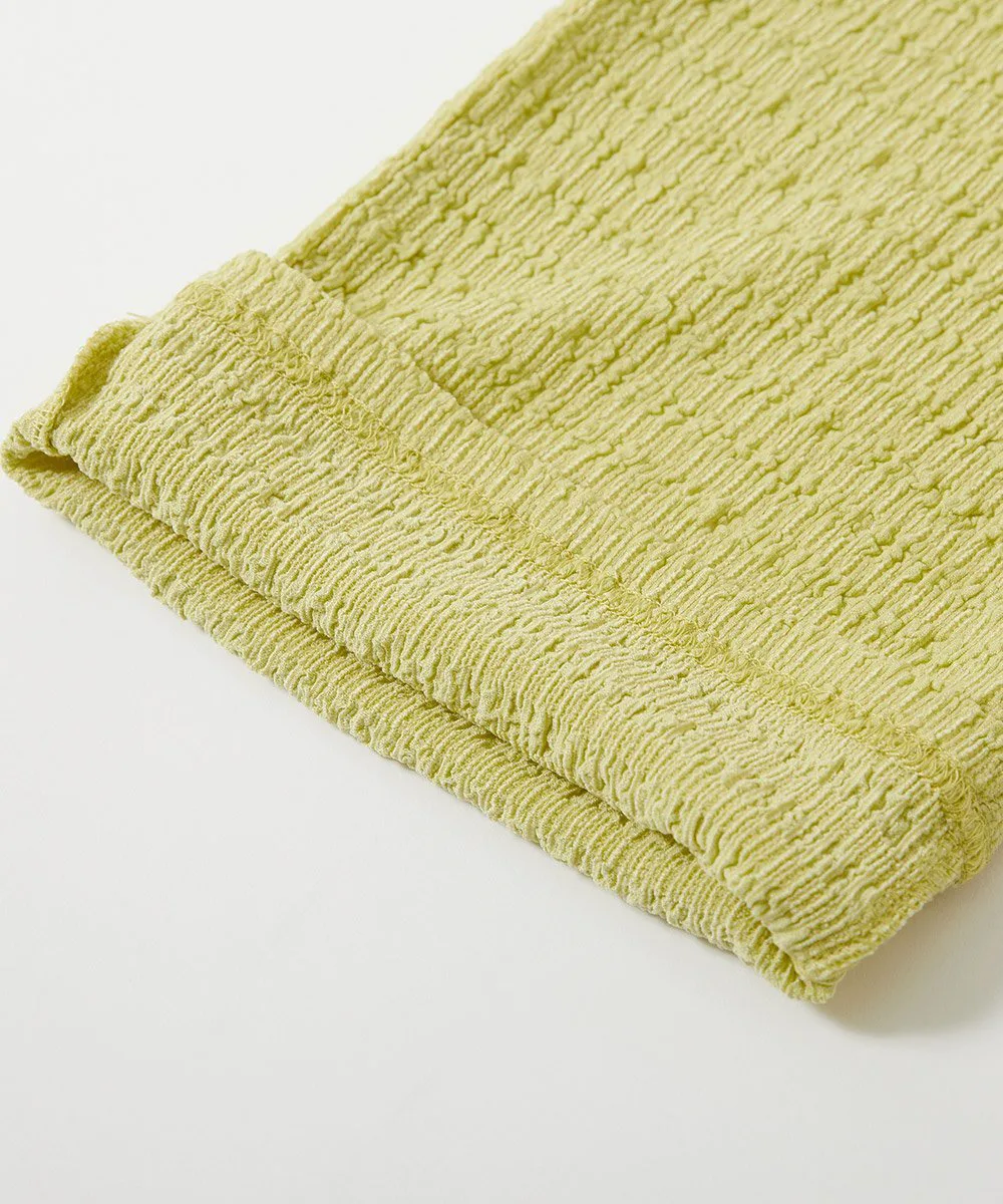 Комплект из топа с открытыми плечами и широких брюк, 25SS Devirock, 003-Yellow — фото 3