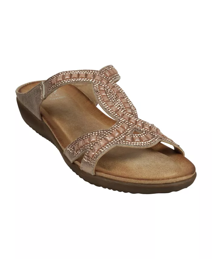 Женские босоножки-слипоны Alora с декоративными элементами GC Shoes, розовый