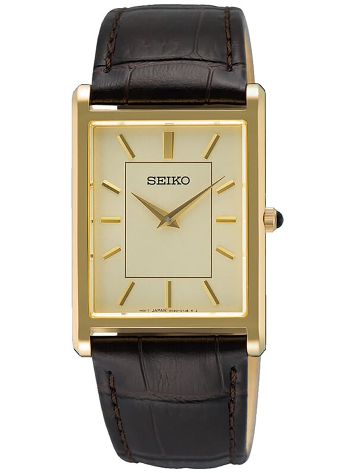 

Seiko Мужские кварцевые часы с сапфировым стеклом, золотистого цвета