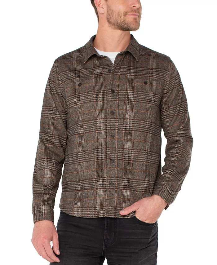

Мужская рубашка с длинным рукавом на пуговицах Liverpool Los Angeles, коричневый