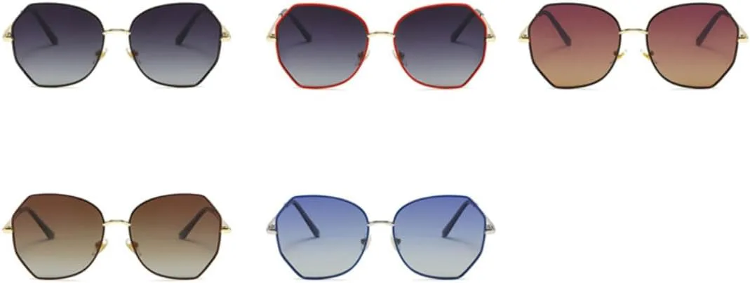 

Солнцезащитные очки с защитой UV400 | Металлические петли, цветные линзы | Для женщин и мужчин, для занятий спортом на открытом воздухе и вождения DSVIGF, Silver Blue