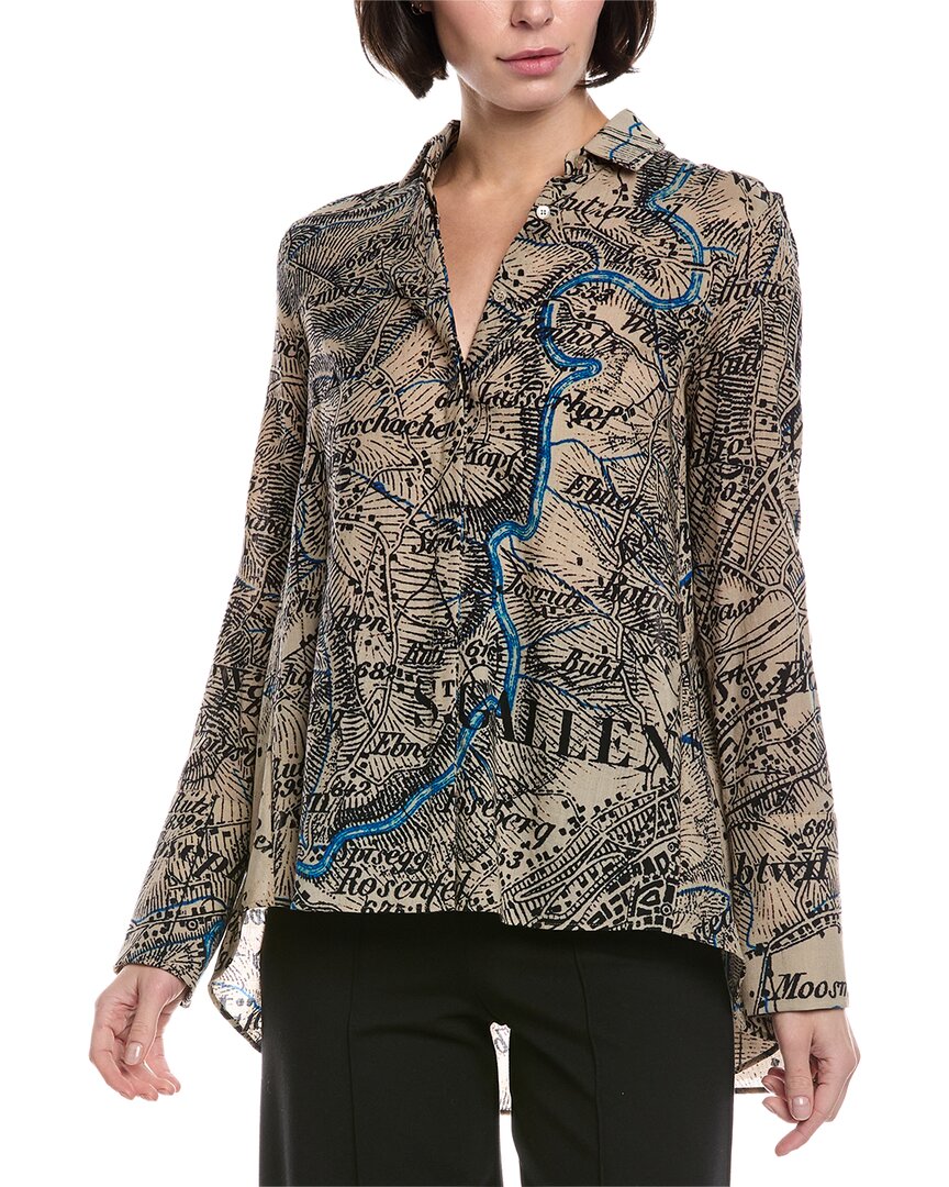 

Шерстяная рубашка Акрис Akris, бежевый