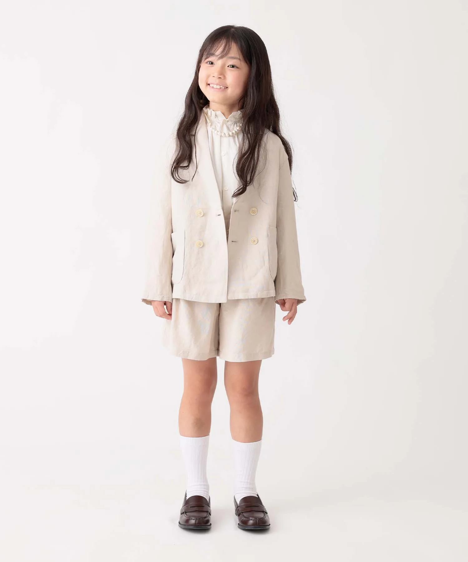 Детский льняной пиджак ARCH & LINE LINEN/RAYON бежевый