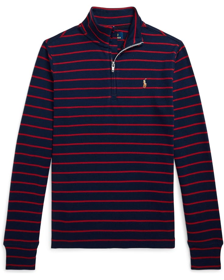 

Свитер Polo Ralph Lauren Kids Striped Cotton Quarter-Zip Pullover, цвет Rl 2000 Red/Refined Navy