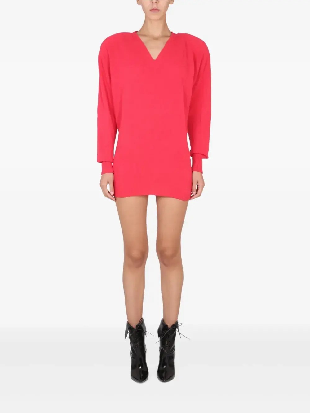 

Мини-платье с длинными рукавами и V-образным вырезом Philosophy Di Lorenzo Serafini, красный