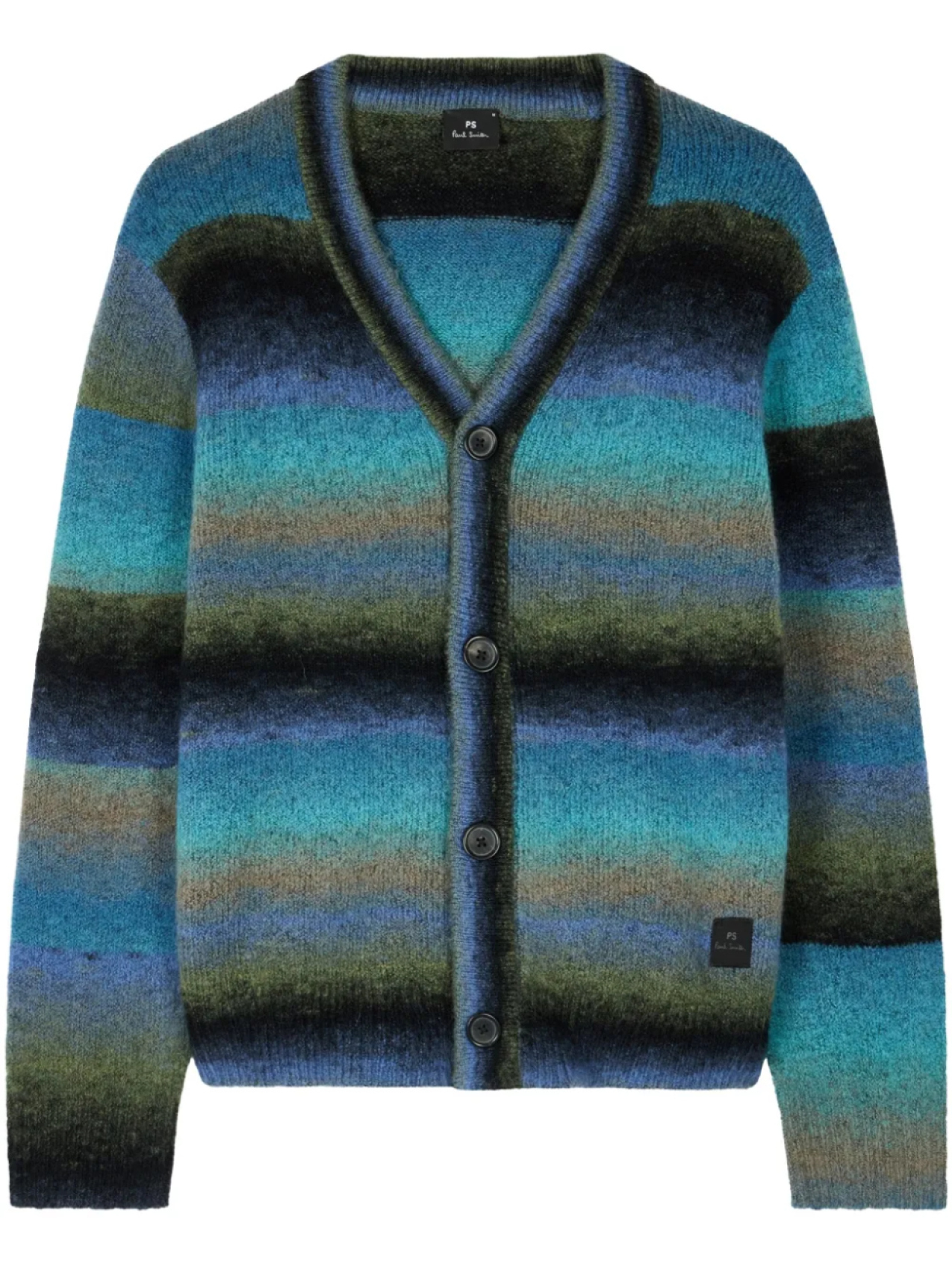 

PS Paul Smith разноцветный вязаный кардиган, синий