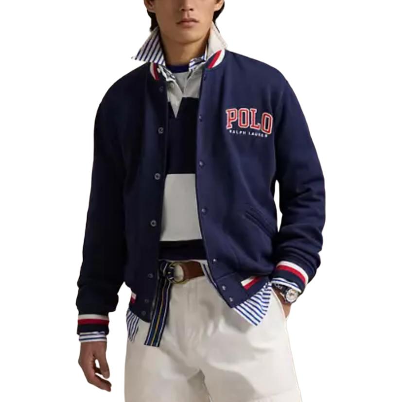 

Polo Ralph Lauren Флисовая бейсбольная куртка с логотипом, Marine Blue