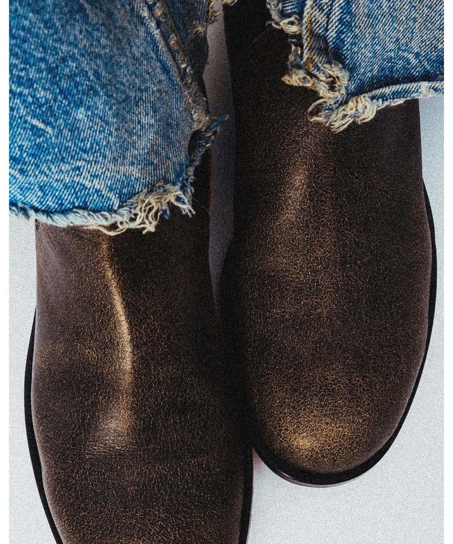 Мужские ботинки Side Gore Boots из кожи с эффектом crack BEAMS PADRONE черные