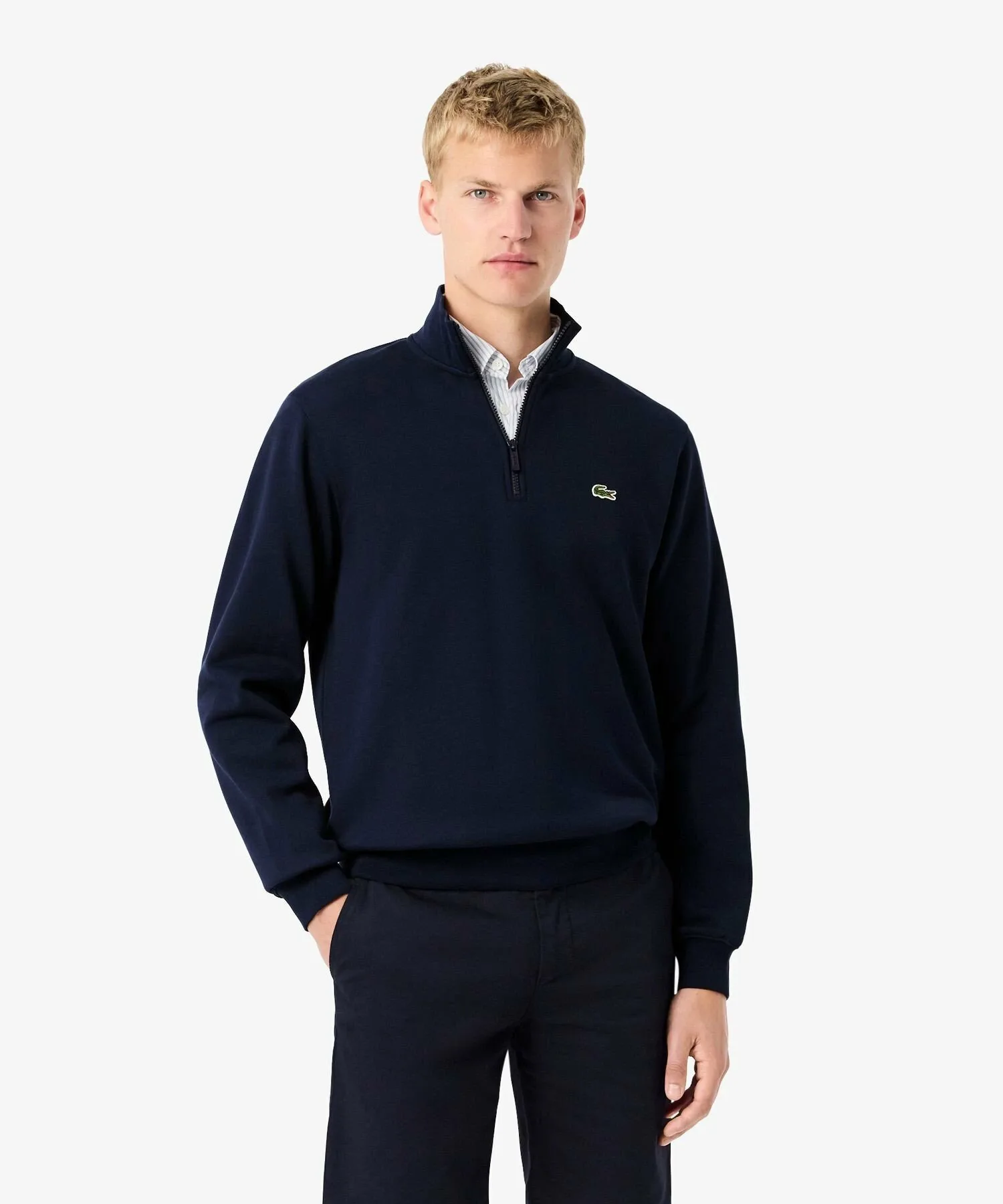 Толстовка с высоким воротником и застежкой-молнией до середины груди LACOSTE, Navy