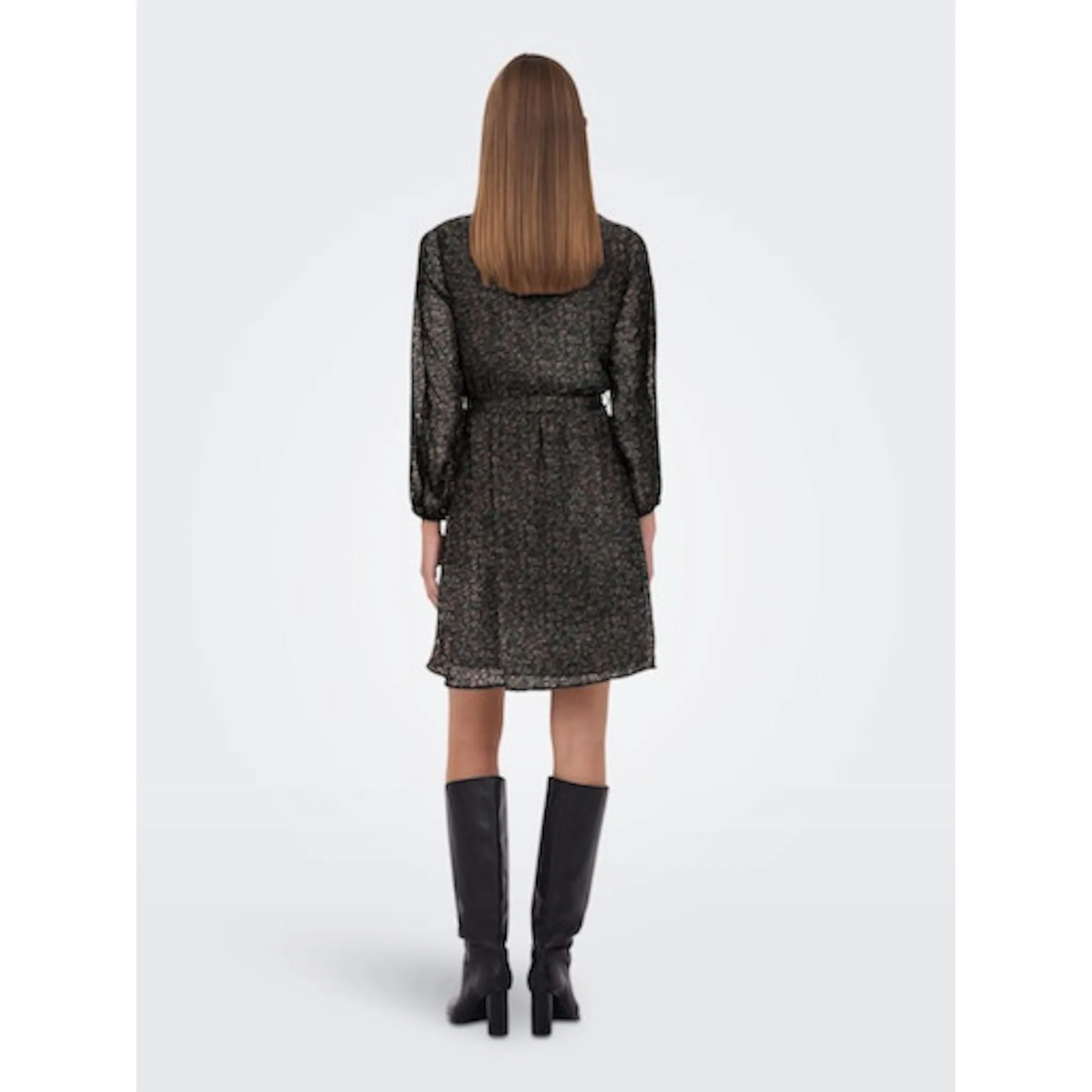 

Only платье с принтом "ONLCERA 3/4 SHORT DRESS WVN NOOS", черный