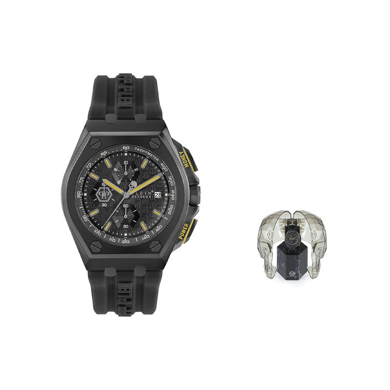 

PHILIPP PLEIN Часы Wrist Watch Quartz Movement Silicone Strap Black Dial Women's Watch, Custom Box