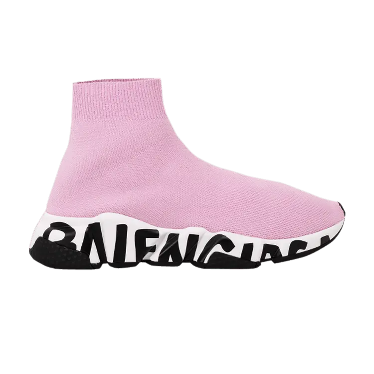 Кроссовки Balenciaga Balenciaga Wmns Speed Trainer 'Midsole Graffiti - Light Pink', розовый