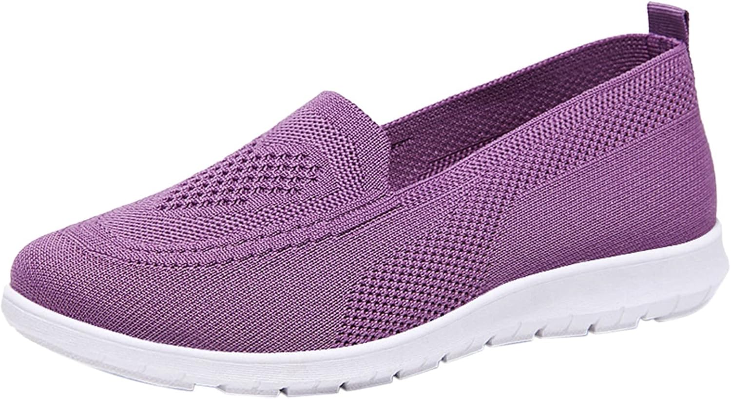

Мужские слипоны для ходьбы, легкие повседневные вязаные лоферы-кроссовки, комфортные сетчатые дышащие спортивные обувь для работы и прогулок Generic, фиолетовый
