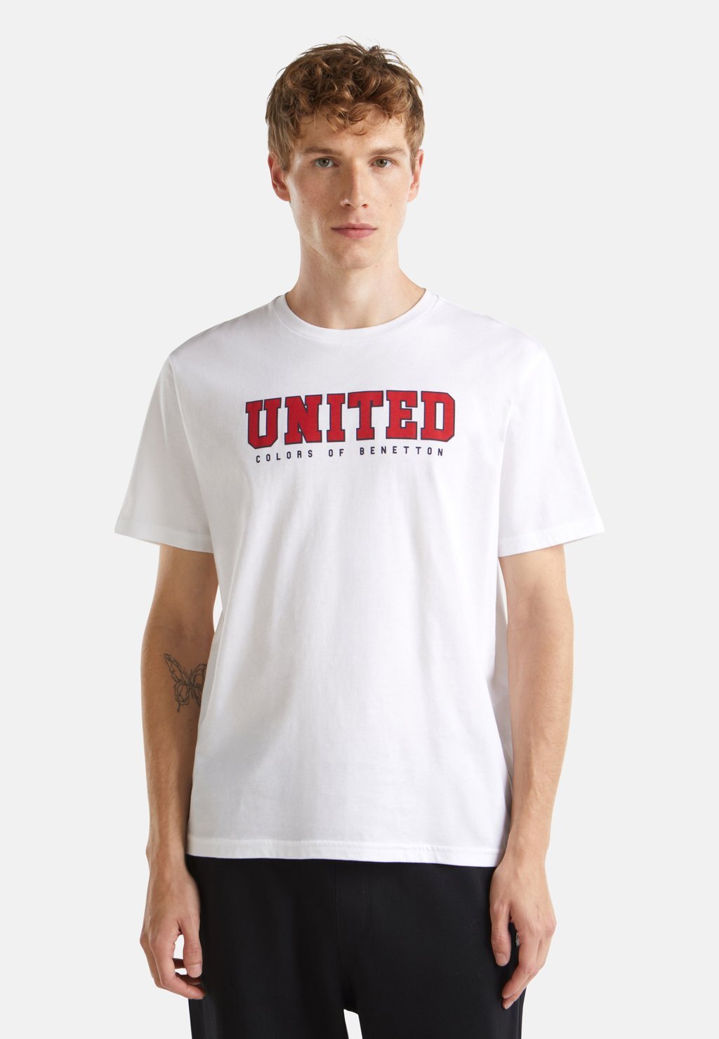 

Футболка с принтом WITH LOGO United Colors of Benetton, белый