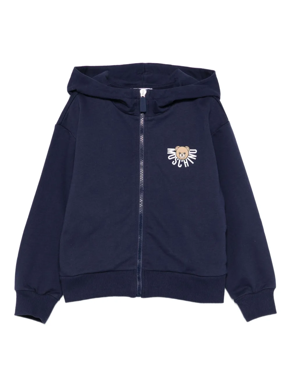 

Худи на молнии с принтом Teddy Bear Moschino Kids, синий